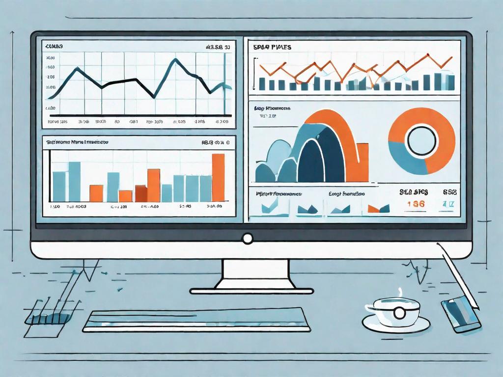 A computer screen displaying various charts and graphs representing key performance indicators (kpis) in the software-as-a-service (saas) industry
