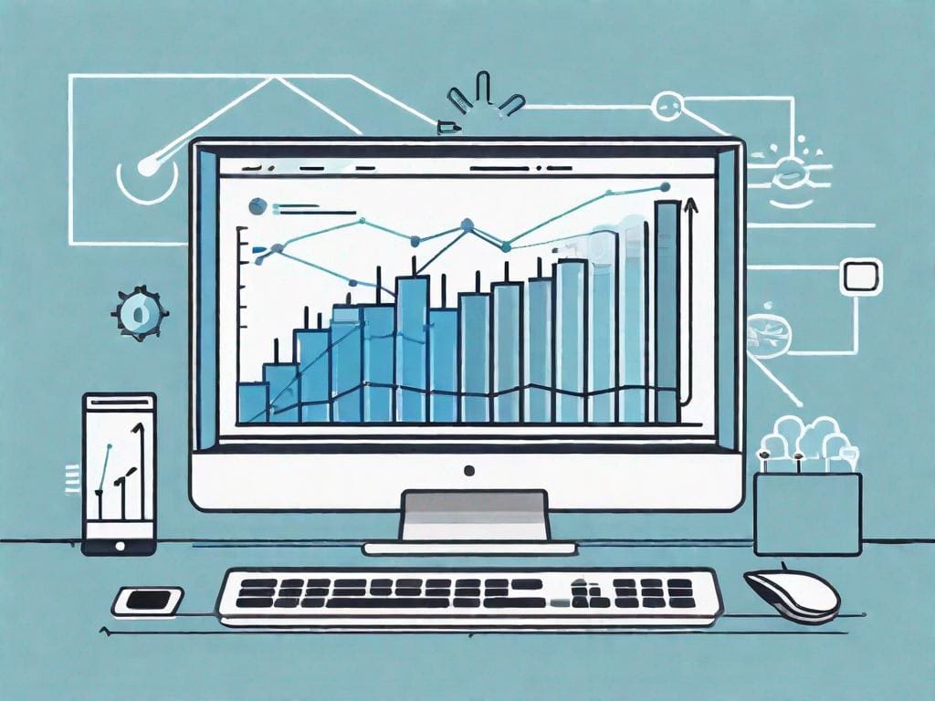 A computer screen displaying a bar graph indicating the growth of customer lifetime margin (clm) in a saas business model