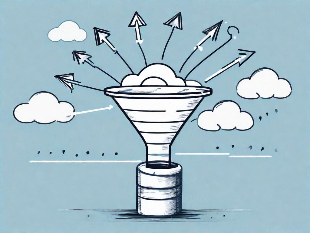 A funnel symbolizing the customer acquisition process with different stages