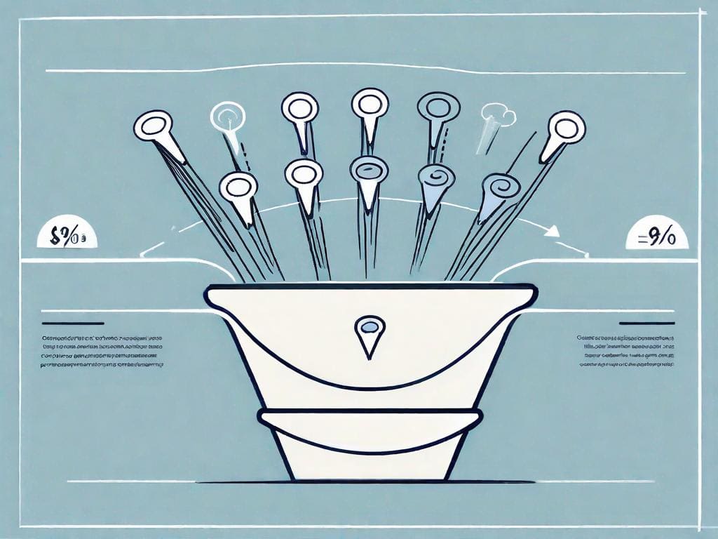 A funnel showing multiple stages of customer interaction with a saas platform